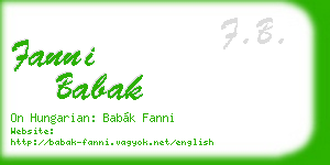 fanni babak business card