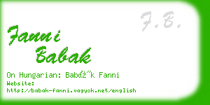 fanni babak business card
